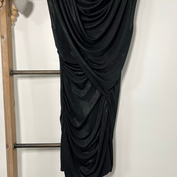 Armani Exchange Black Sleeveless Draped Front Mini‎ Dress Size Medium - Picture 5 of 9